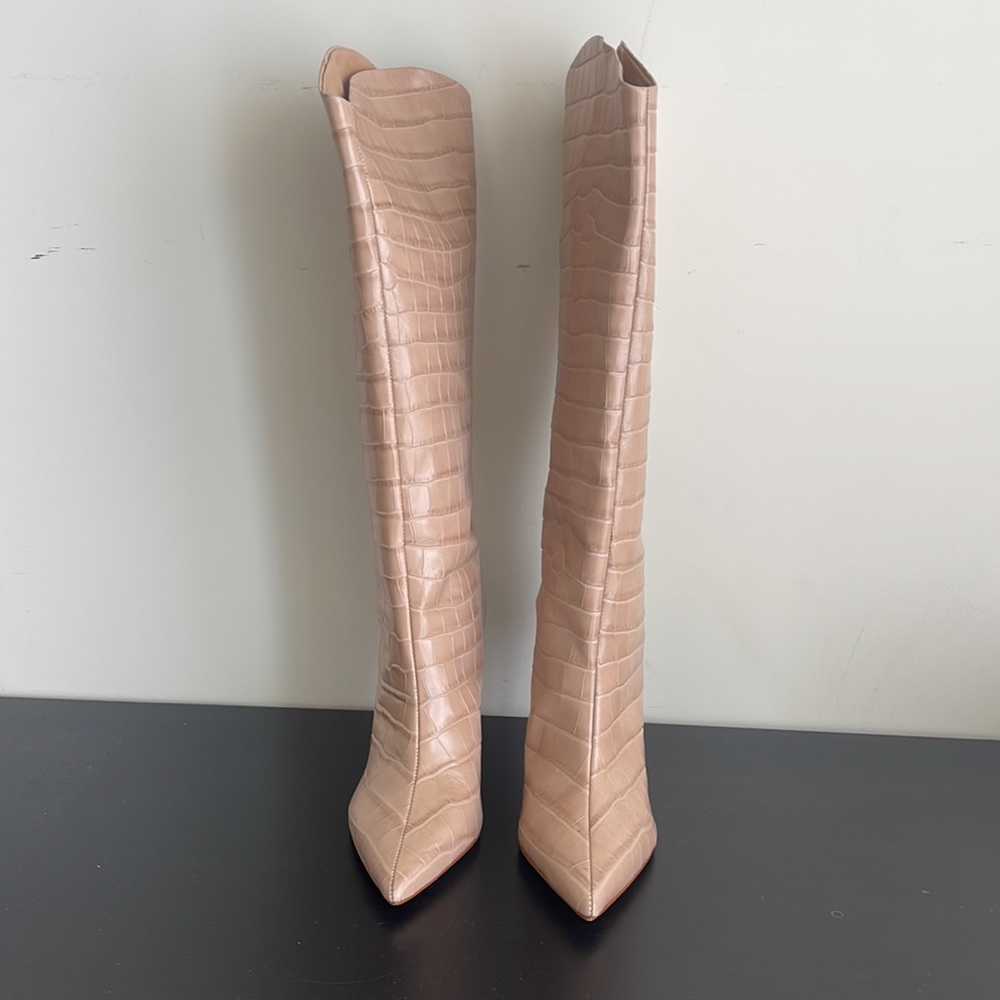 Schutz Maryana Wide Croco Mid Knee Boots